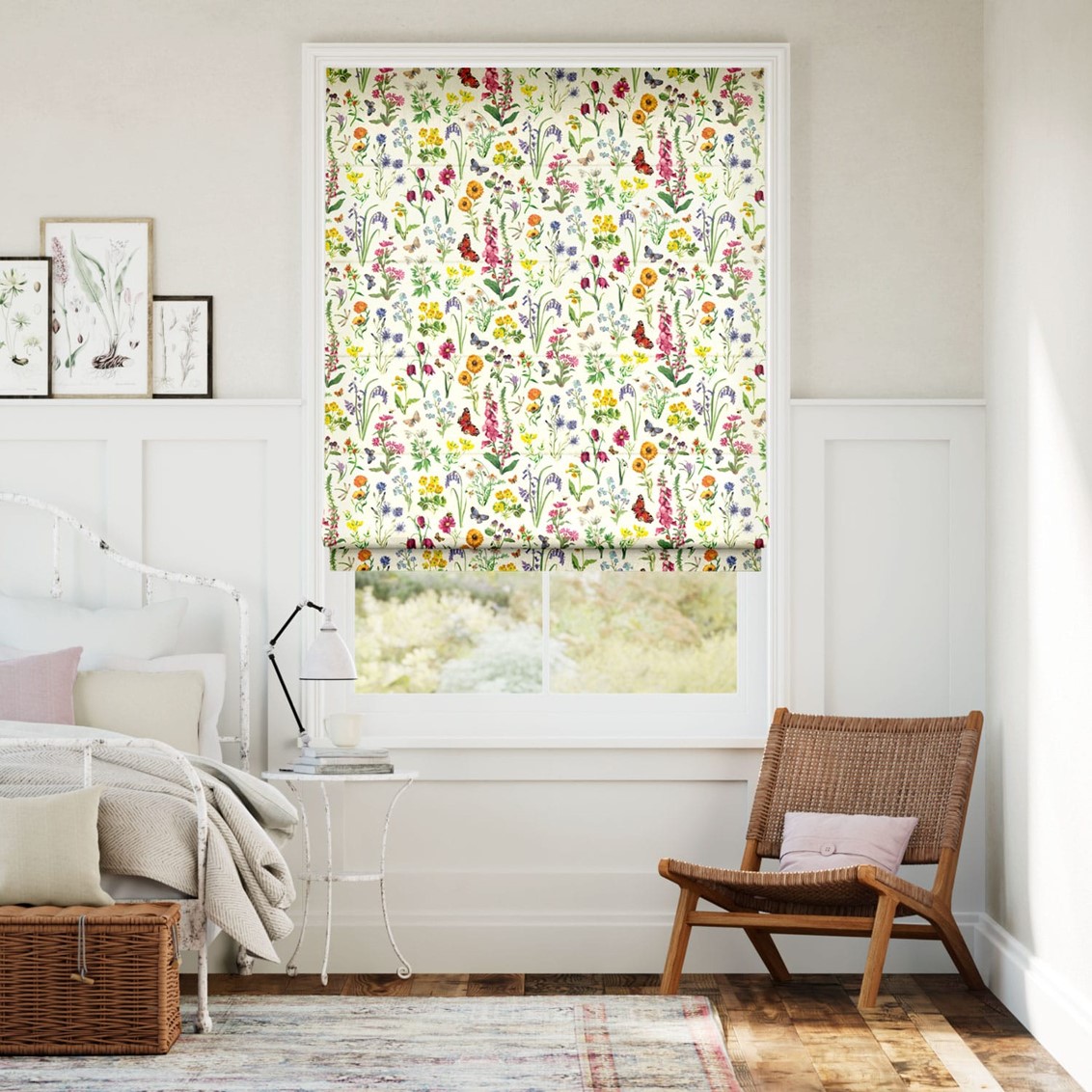 Wild Flowers Meadow Roman Blind