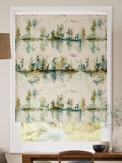 Wilderness Blackout Topaz Linen Roller Blind thumbnail image