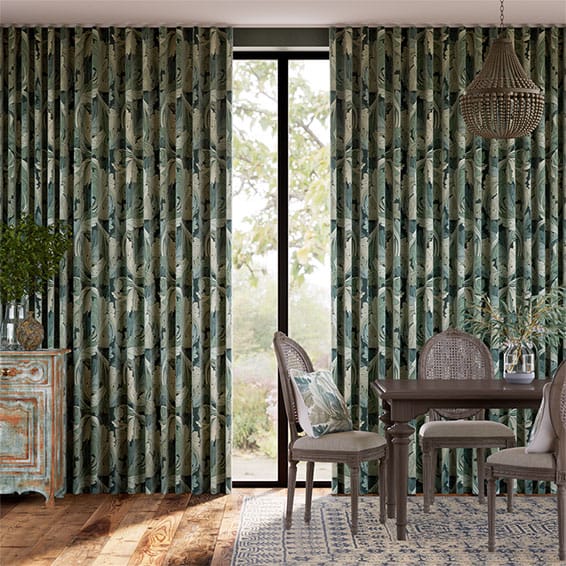William Morris Acanthus Velvet Forest Curtains