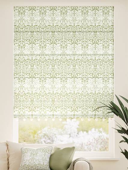 William Morris Brother Rabbit Aloe & Chalk Roman Blind thumbnail image