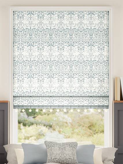 William Morris Brother Rabbit Blue Grey & Chalk Roman Blind thumbnail image