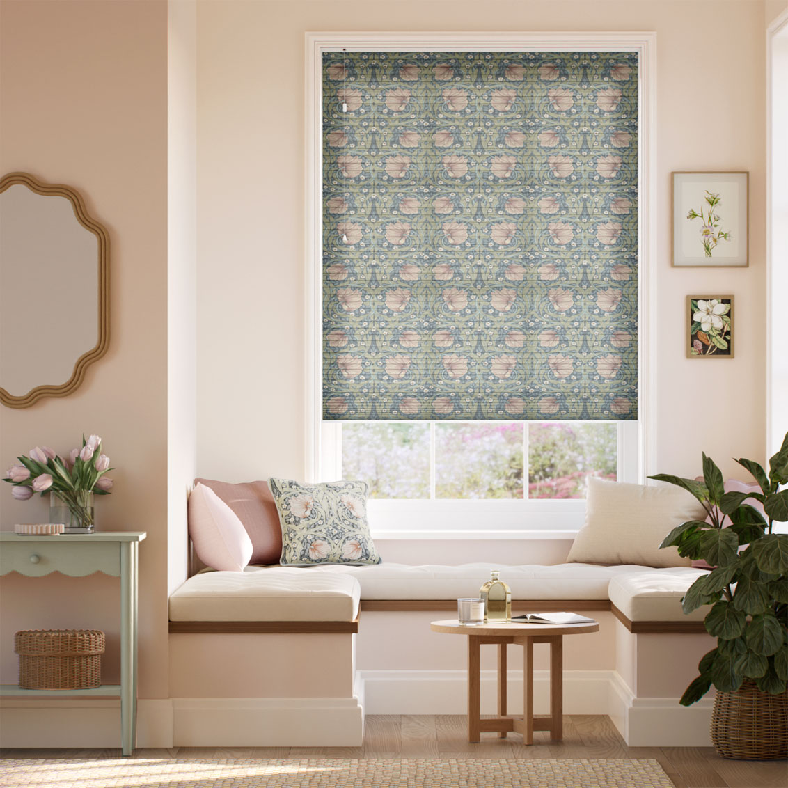 William Morris DuoLight Pimpernel Blush Thermal Blind