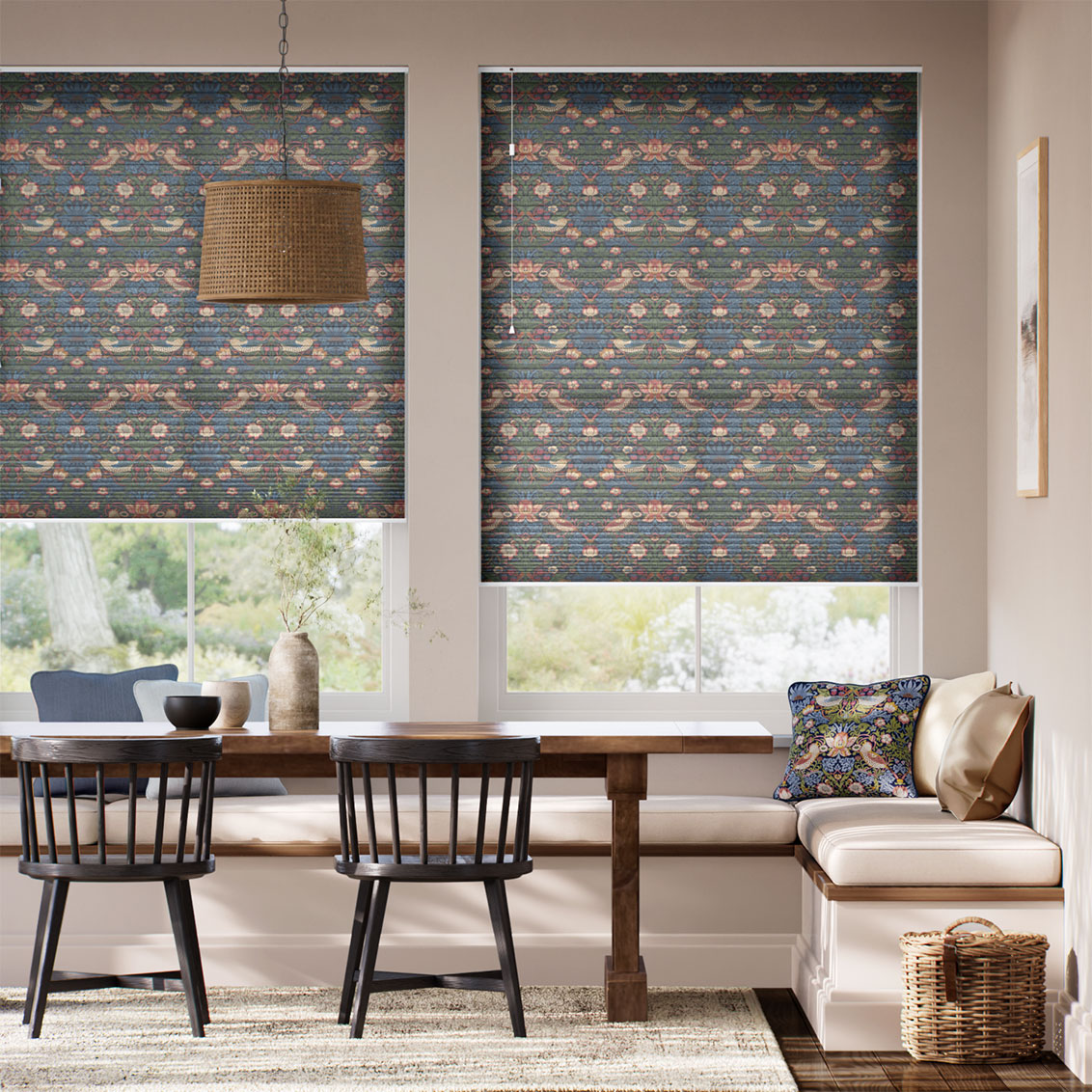 William Morris DuoLight Strawberry Thief Jewel Thermal Blind