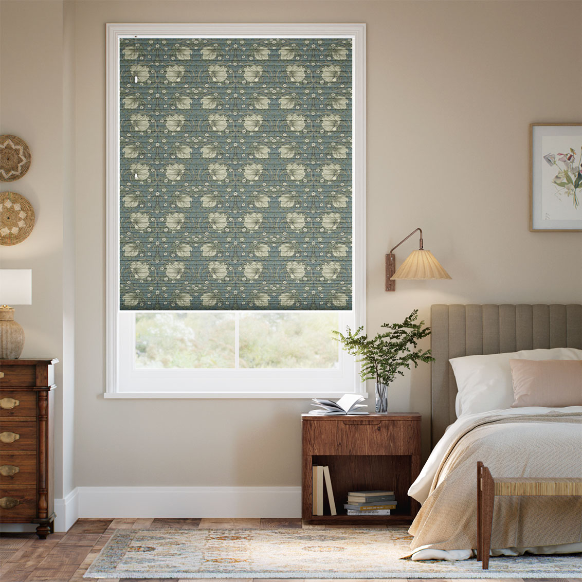 William Morris DuoShade Pimpernel Sage Thermal Blind