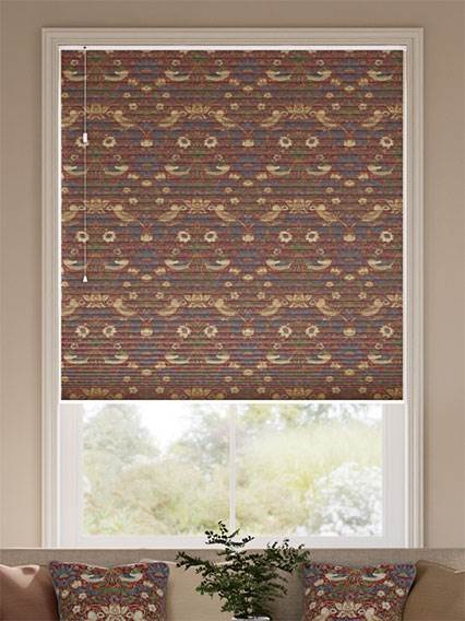 William Morris DuoShade Strawberry Thief Harissa Red Duo Blind thumbnail image