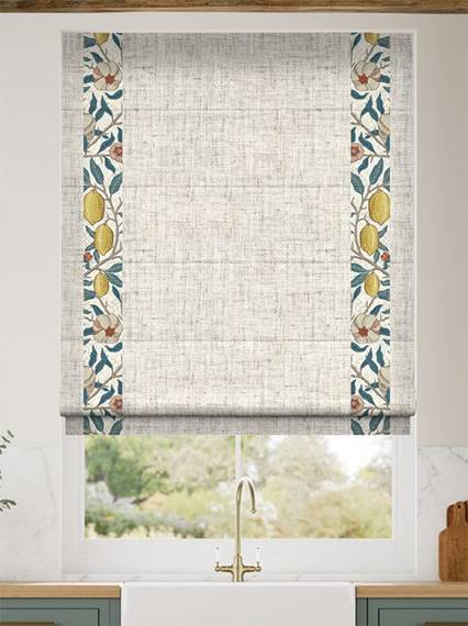 William Morris Fruit Citrus & Bijou Linen Oatmeal Roman Blind thumbnail image