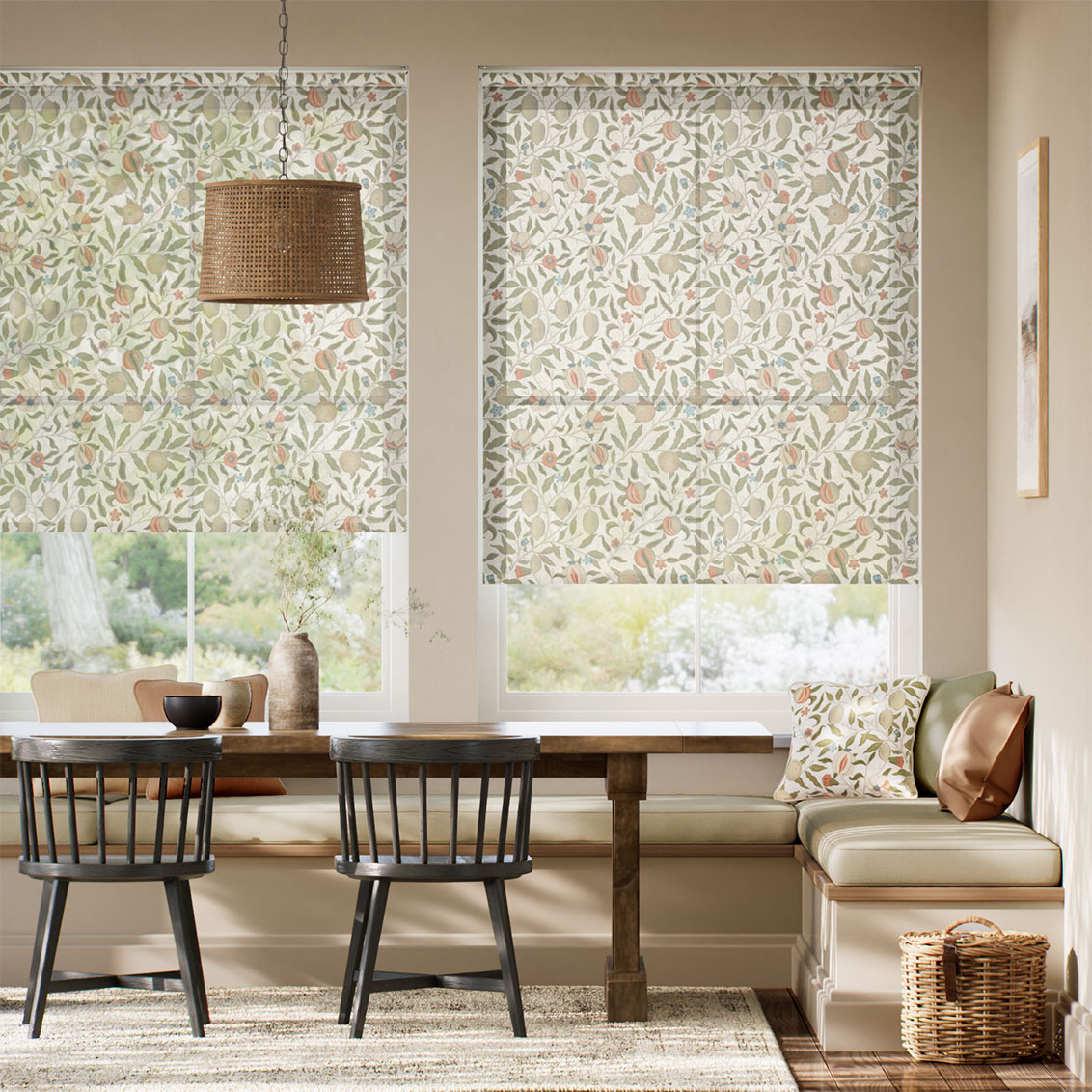 William Morris Fruit Voile Autumn Roller Blind