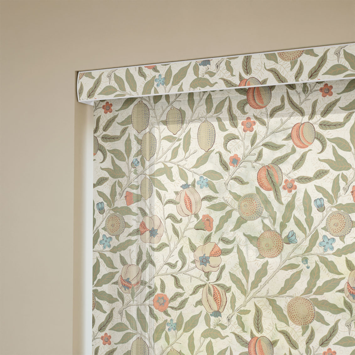 William Morris Fruit Voile Autumn Roller Blind