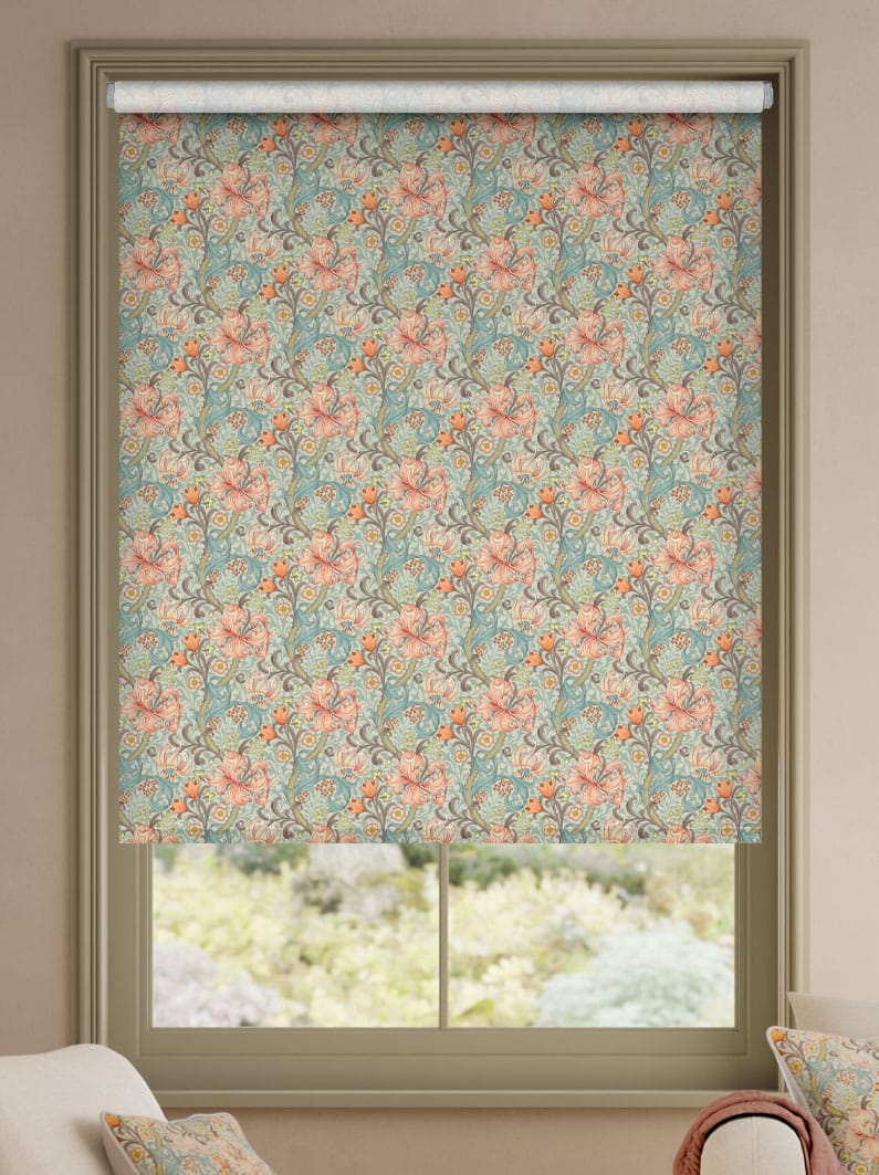 William Morris Golden Lily Coral Roller Blind thumbnail image