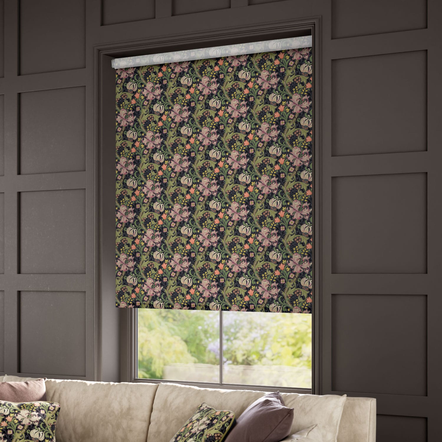 William Morris Golden Lily Dusk Roller Blind