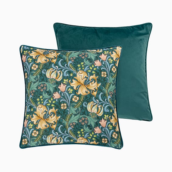 William Morris Golden Lily Evergreen Cushion