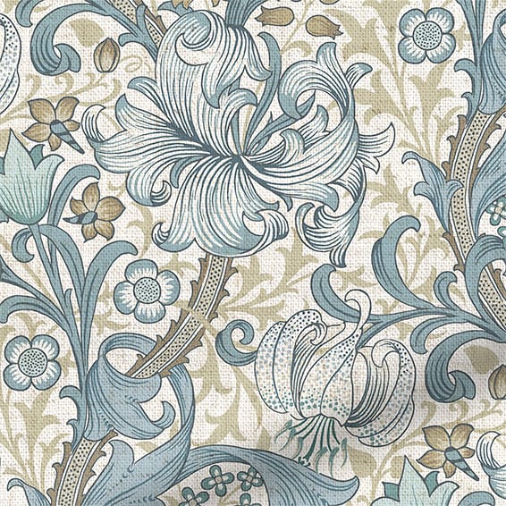 William Morris Golden Lily Powder Blue Roman Blind