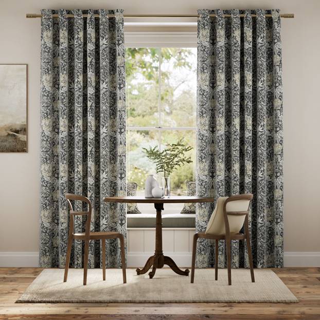 William Morris Honeysuckle and Tulip Velvet Gunmetal Curtains thumbnail image