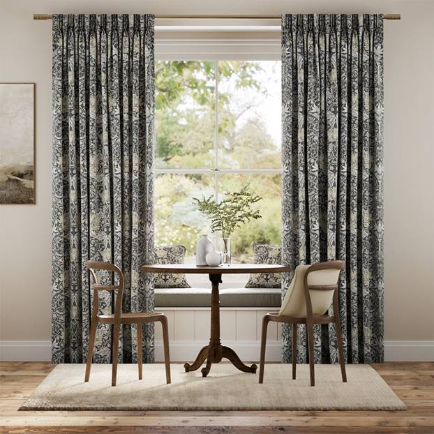 William Morris Honeysuckle and Tulip Velvet Gunmetal Curtains thumbnail image