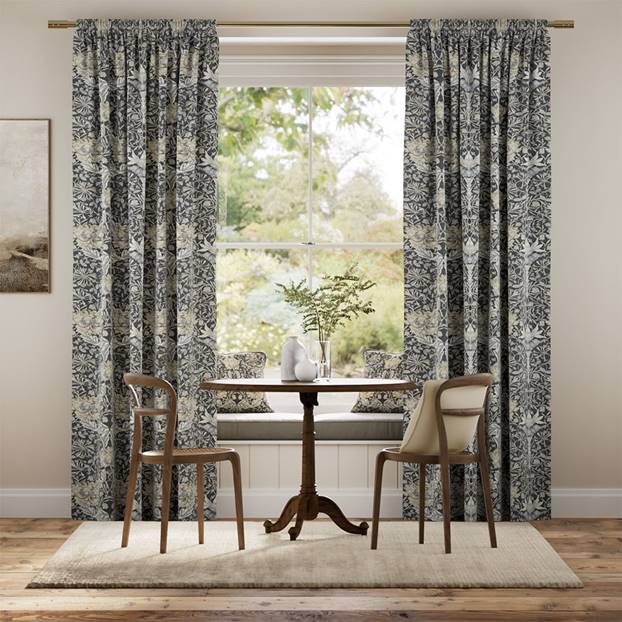 William Morris Honeysuckle and Tulip Velvet Gunmetal Curtains thumbnail image