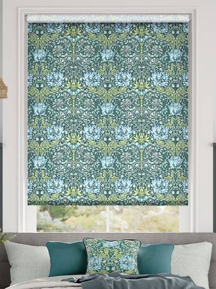 Twist2Go William Morris Honeysuckle and Tulip Velvet Moonstone Roller Blind thumbnail image