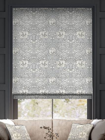 William Morris Honeysuckle and Tulip Velvet Pewter Roman Blind thumbnail image