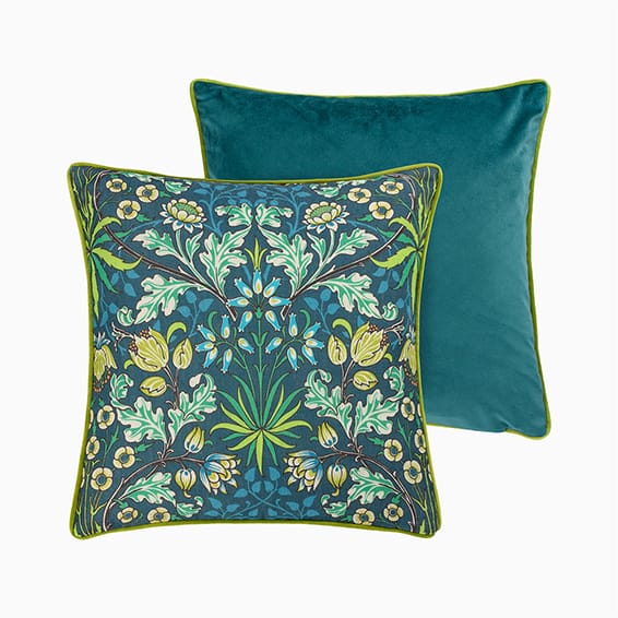 William Morris Hyacinth Emerald Cushion