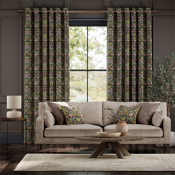William Morris Hyacinth Plum Curtains