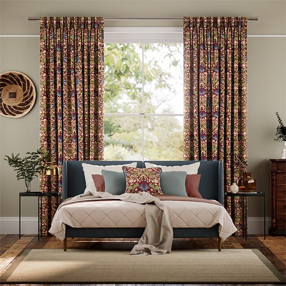 William Morris Hyacinth Russet Curtains