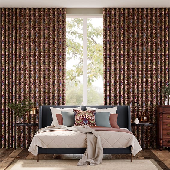 William Morris Hyacinth Russet Curtains