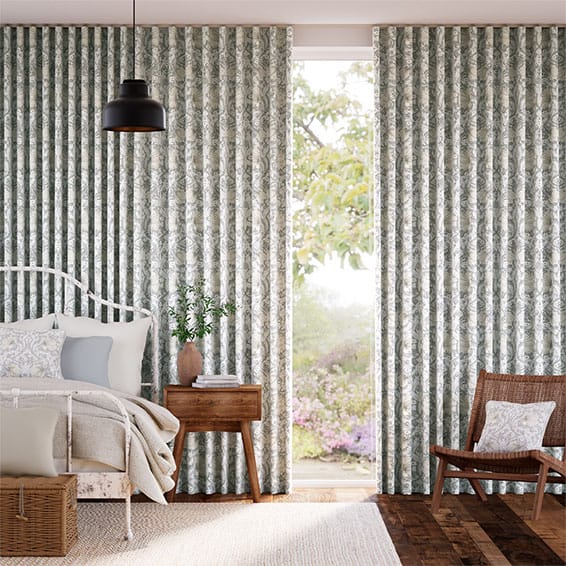 William Morris Pimpernel Dove Grey Curtains