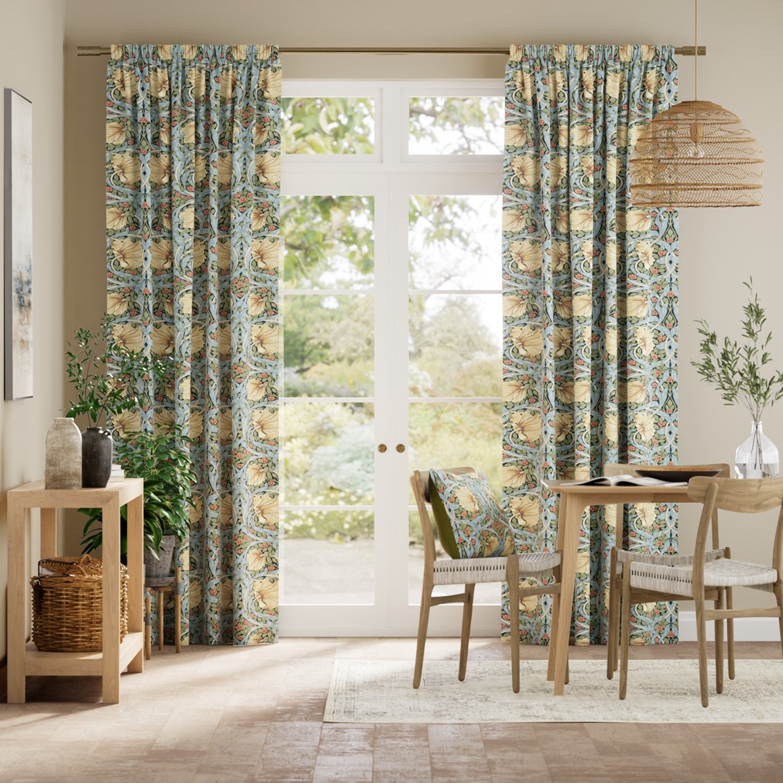 William Morris Pimpernel Honey Curtains