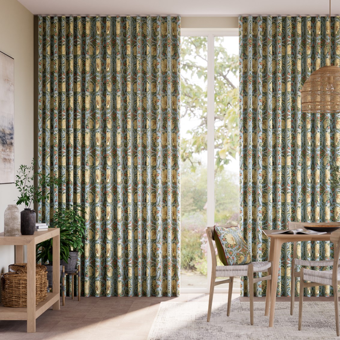 William Morris Pimpernel Honey Curtains