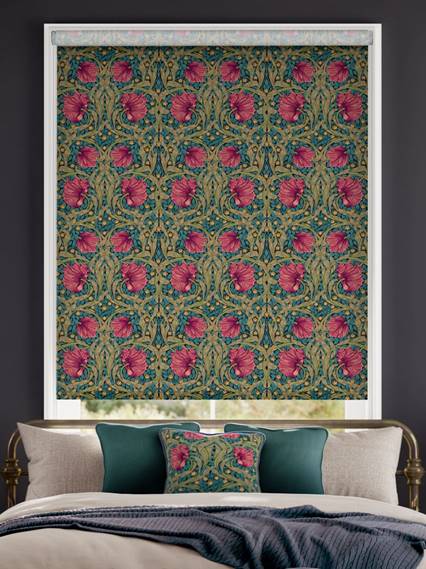 Twist2Go William Morris Pimpernel Teal Roller Blind thumbnail image