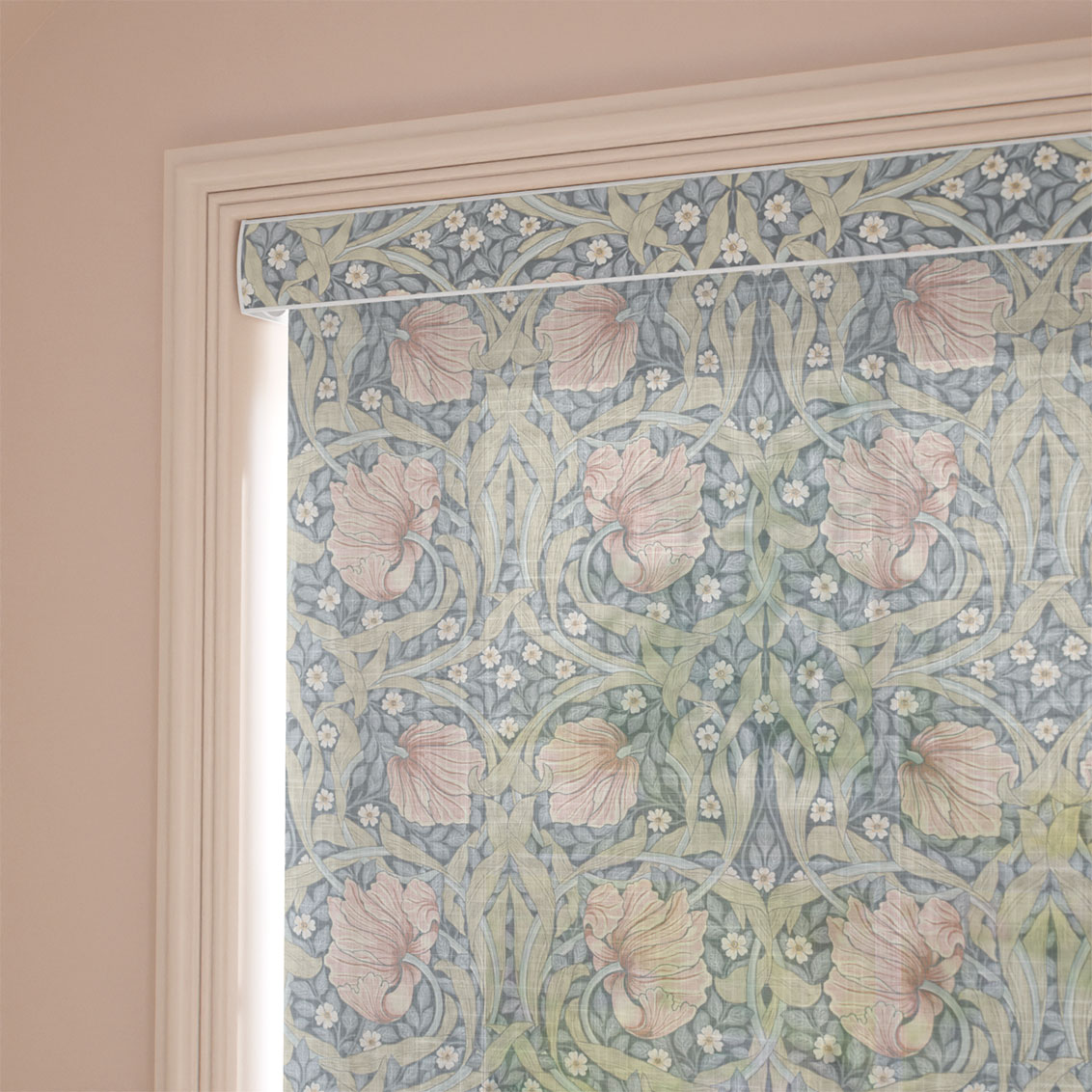 William Morris Pimpernel Voile Blush Roller Blind