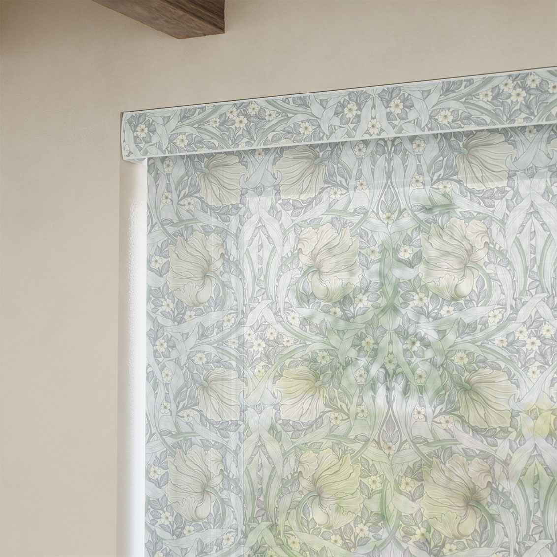 William Morris Pimpernel Voile Dove Grey Roller Blind