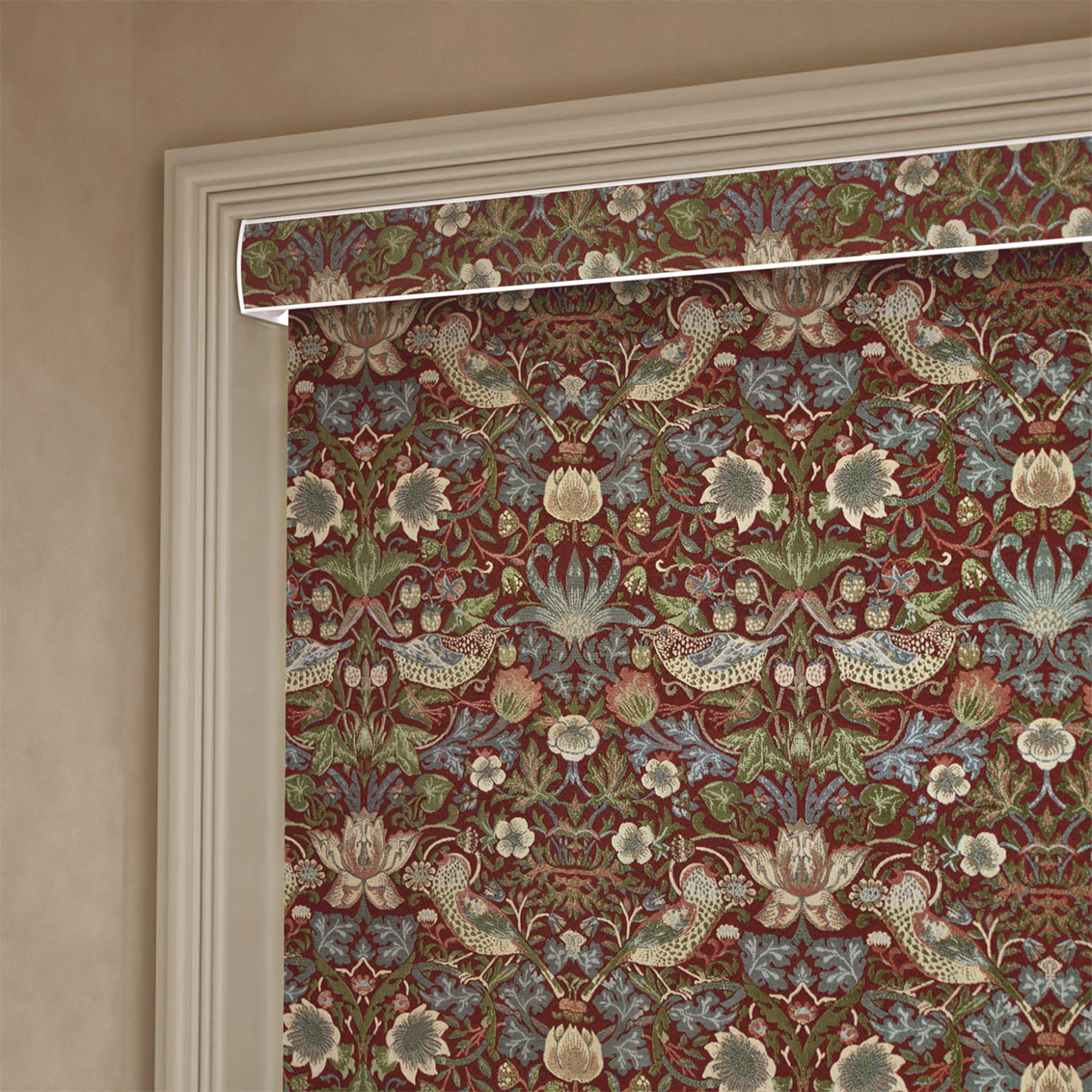 William Morris Strawberry Thief Jacquard Merlot Roller Blind