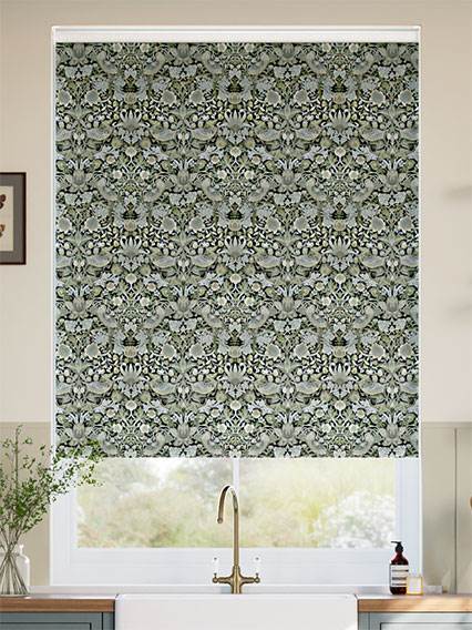 William Morris Strawberry Thief Jacquard Midnight Roller Blind thumbnail image