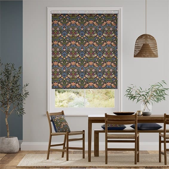 Electric William Morris Strawberry Thief Jewel  Roller Blind