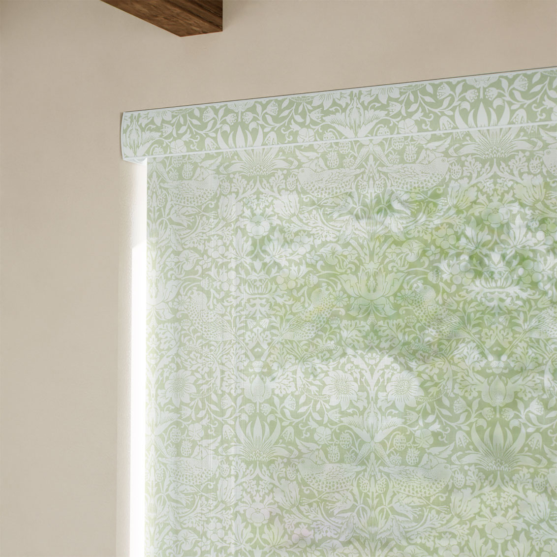 William Morris Strawberry Thief Voile Celadon Roller Blind