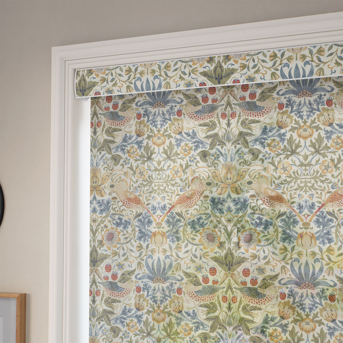William Morris Strawberry Thief Voile Natural Roller Blind