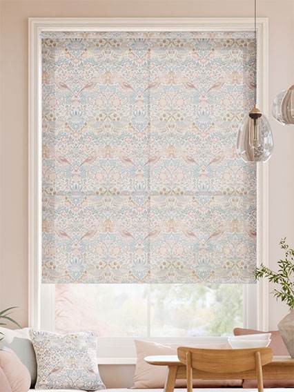 William Morris Strawberry Thief Voile Rose Chalk Roller Blind thumbnail image