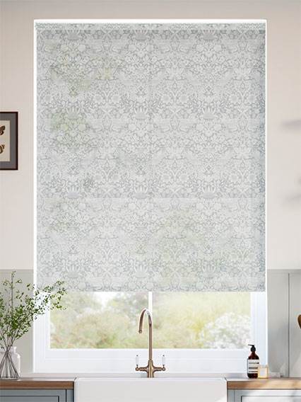 William Morris Strawberry Thief Voile Silver Grey Roller Blind thumbnail image