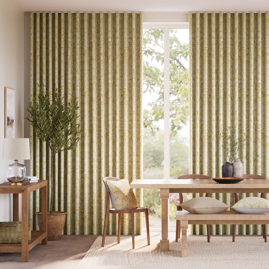 William Morris Sunflower Honey Curtains