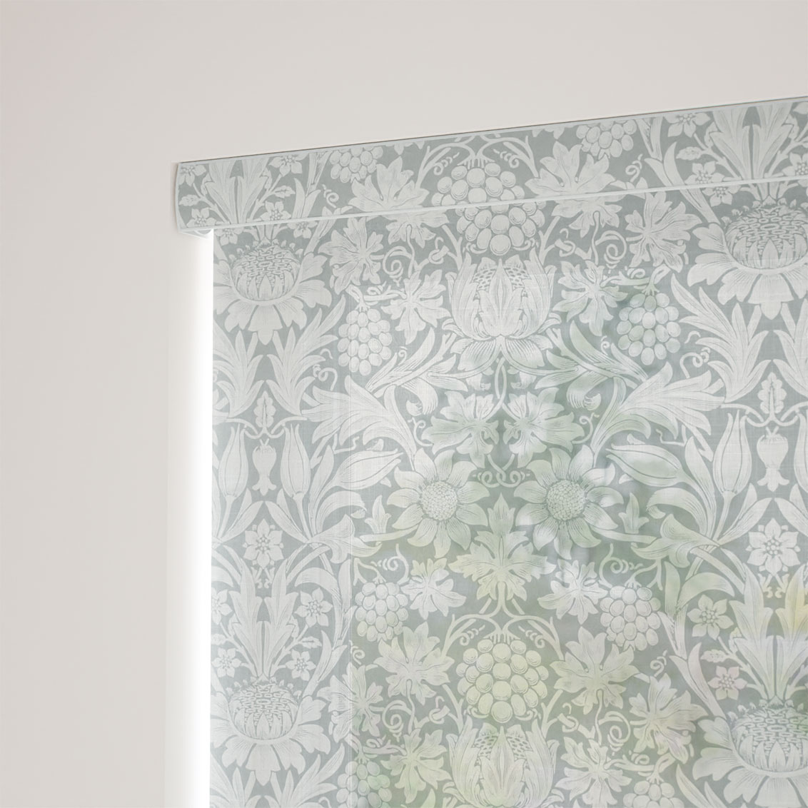William Morris Sunflower Voile Silver Grey Roller Blind