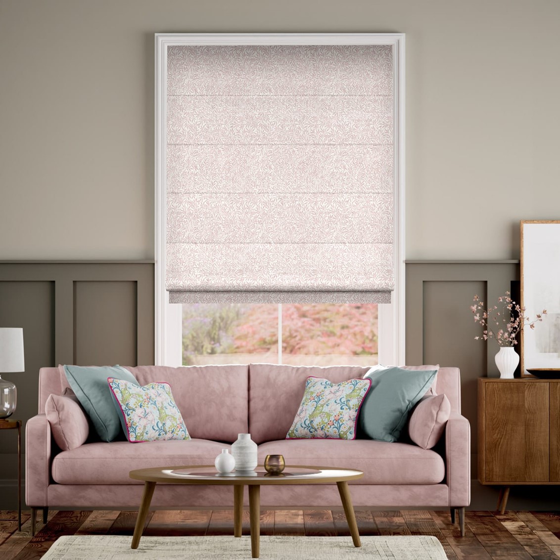 William Morris Willow Blush  Roman Blind