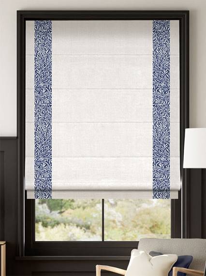 William Morris Willow Ink & Bijou Linen Alabaster Roman Blind thumbnail image