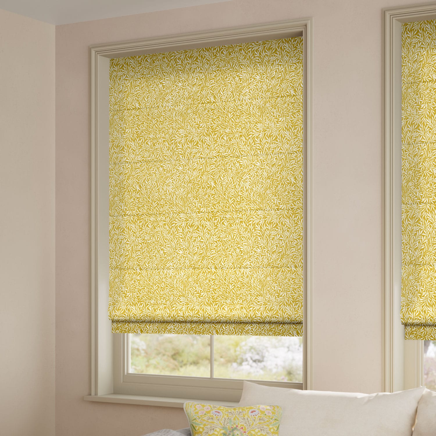 William Morris Willow Ochre Roman Blind