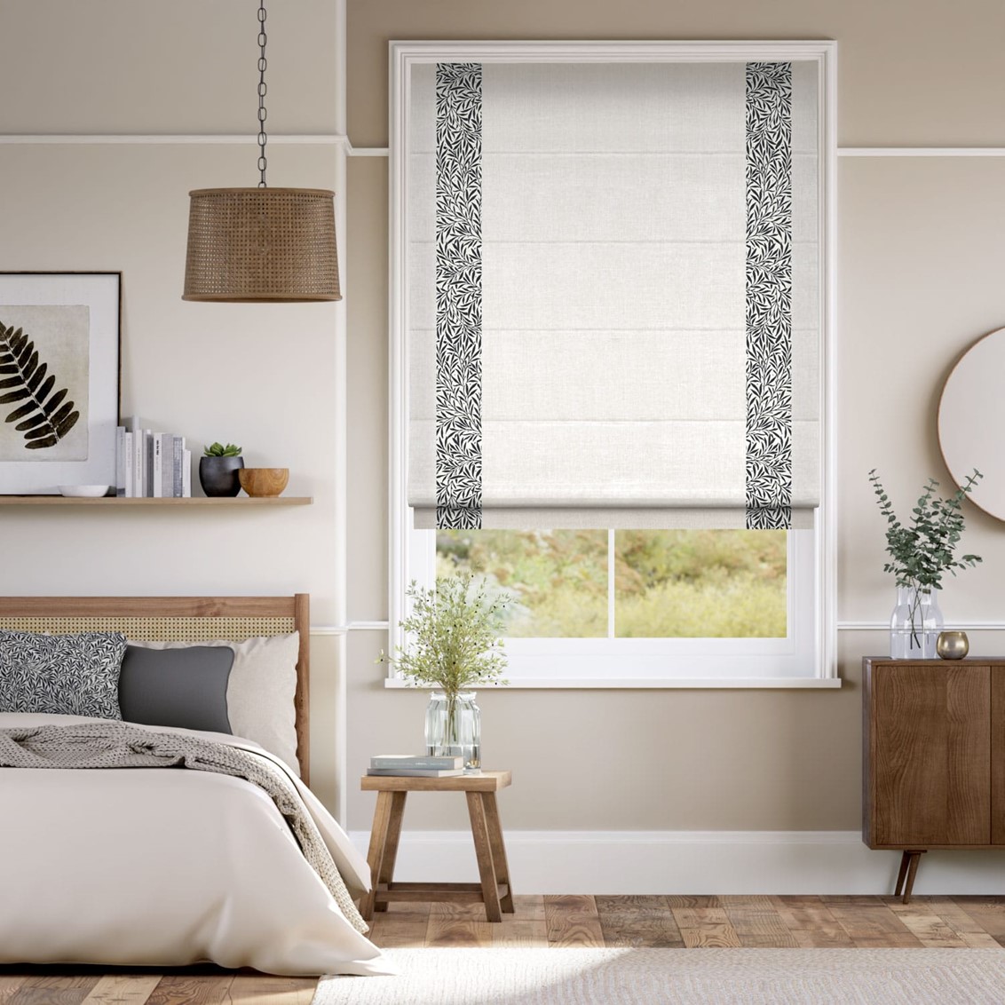 William Morris Willow Onyx & Bijou Linen Alabaster Roman Blind