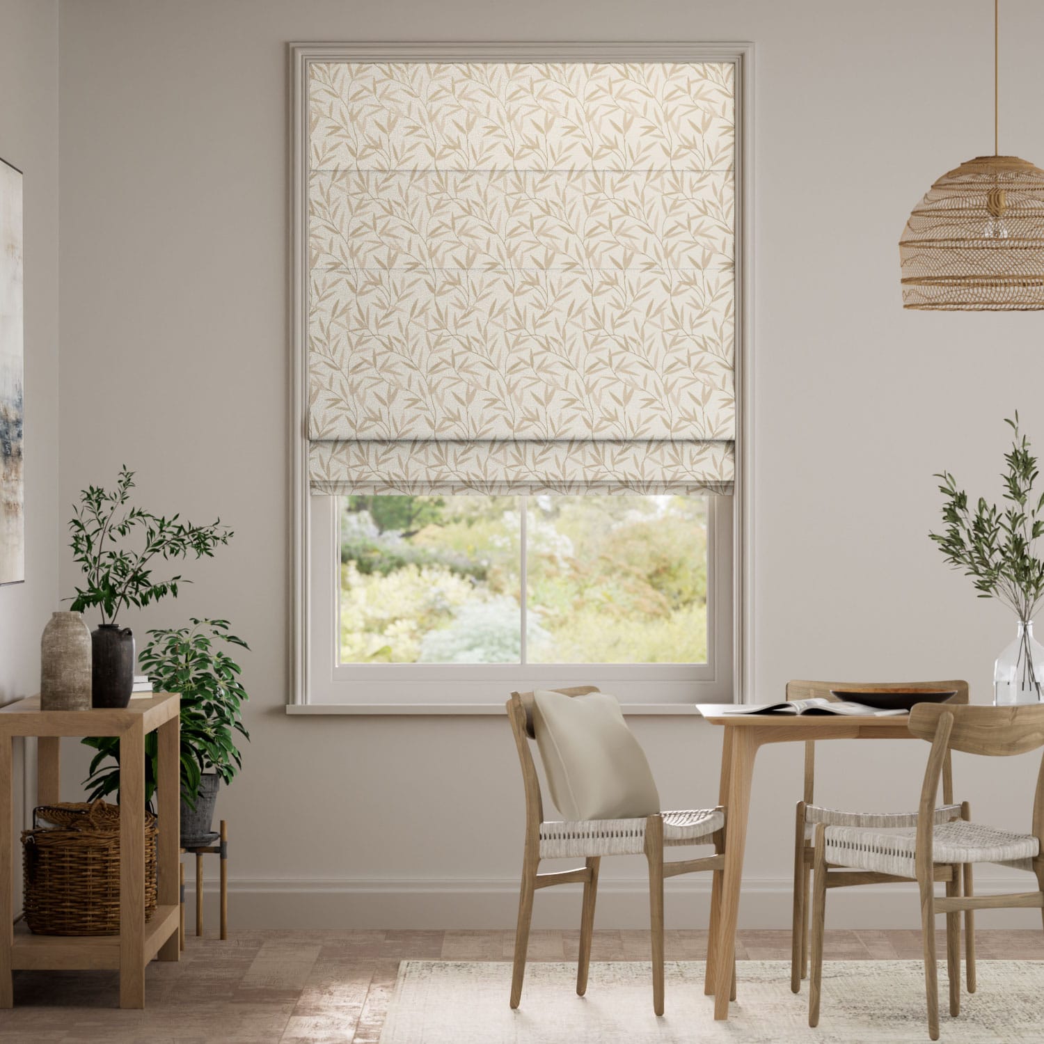 Willow Leaf Natural  Roman Blind