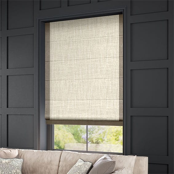 Wilton Natural Weave & Lanura Stone Roman Blind