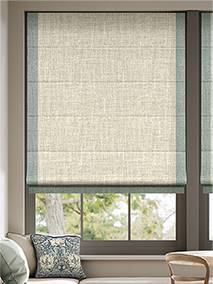 Wilton Natural Weave & Paleo Linen Teal Wash Roman Blind thumbnail image