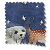 Winter Animals at Night Blue Roller Blind swatch image