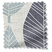 Winter Leaf Linen Gentle Blue Curtains swatch image