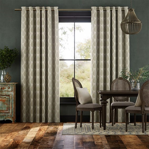 Winter Leaf Linen Hazelwood Curtains